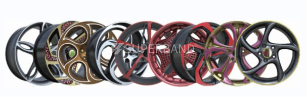 Car wheel made by Superband molds